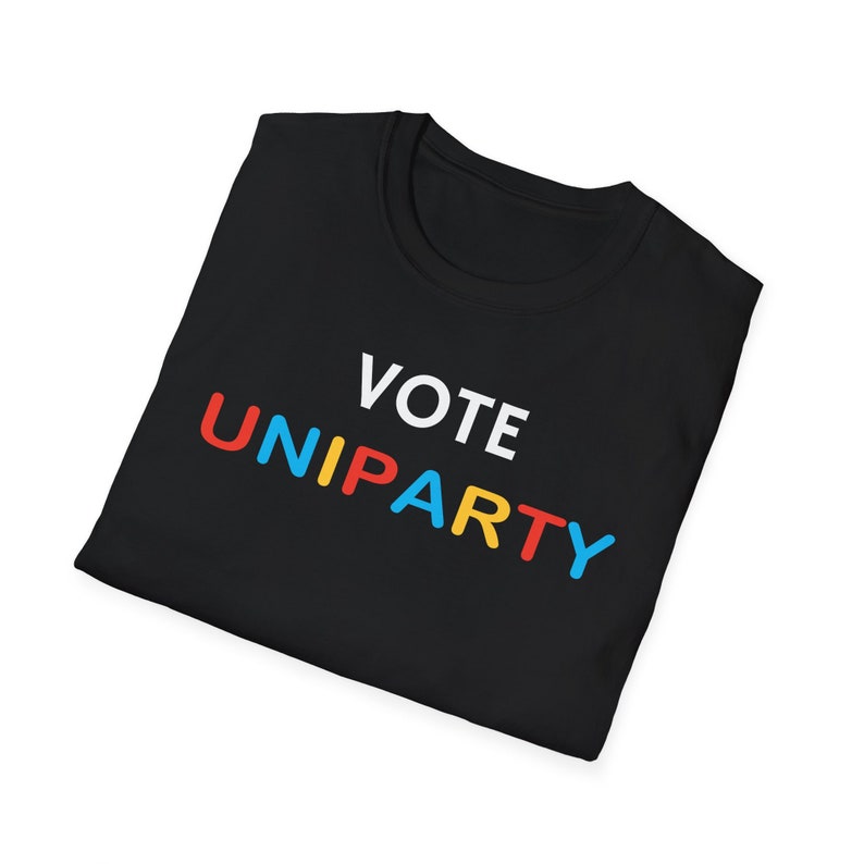 Funny Uniparty T-Shirt - Satirical Election Tee Black
