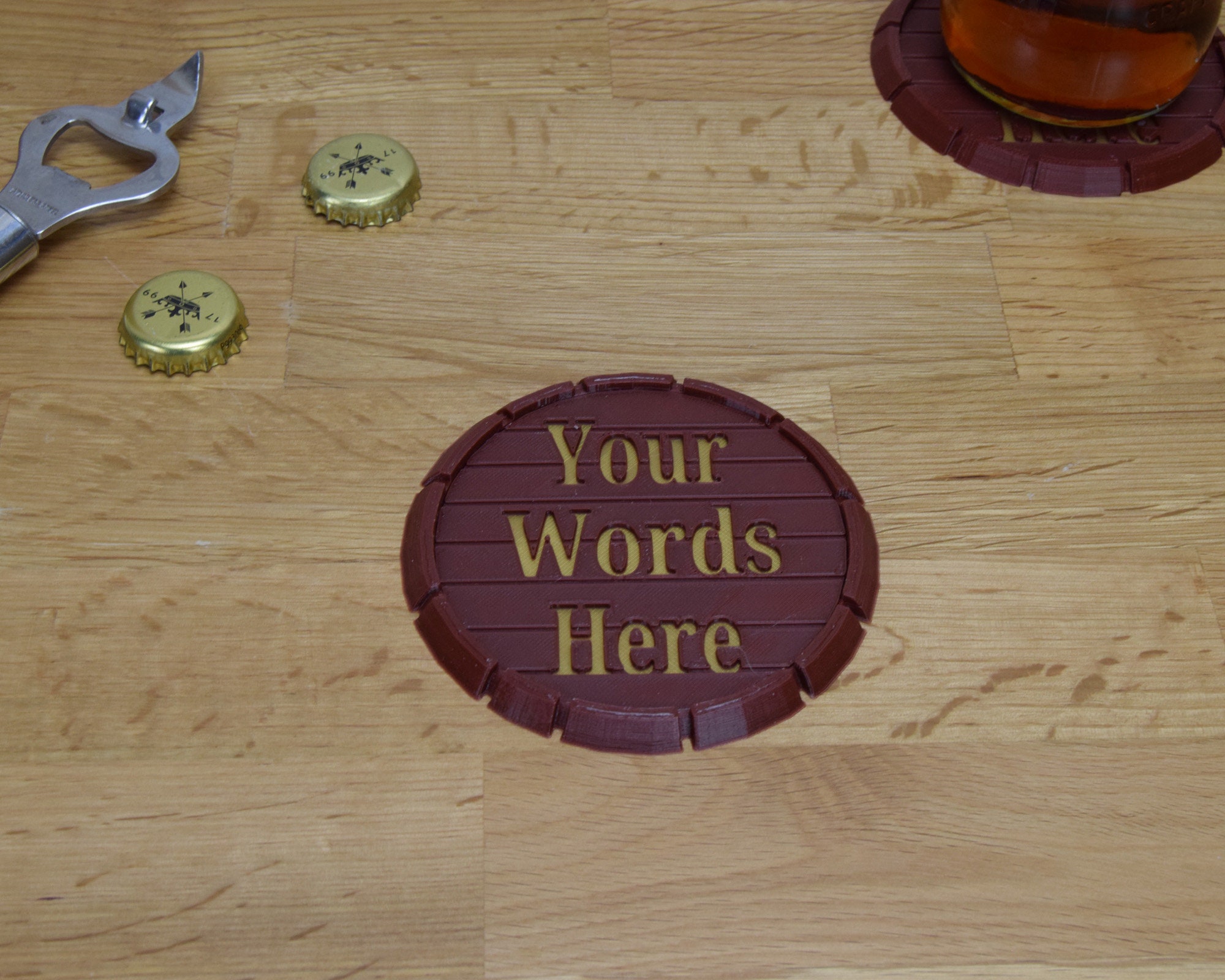 Personalised BEER MAT DARK Beer Mat in the Shape of the Top Etsy