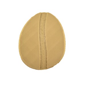 May include: A light brown oval-shaped wig cap with a single seam down the center.