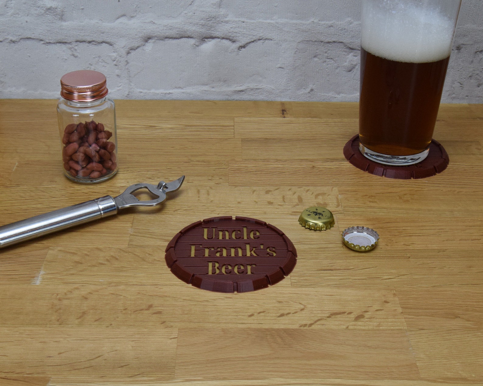 Personalised BEER MAT DARK beer mat in the shape of the top Etsy