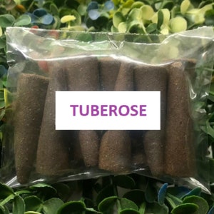 Tuberose Incense Cones - 100% Natural Incense Cones - Christmas Incense Cones - Traditional Indian Incense - ICTU