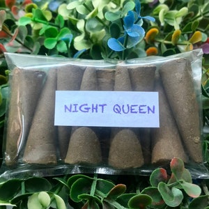 Night Queen Incense Cones - 100% Natural Incense Cones - Christmas Incense Cones - Traditional Indian Incense - ICNQ