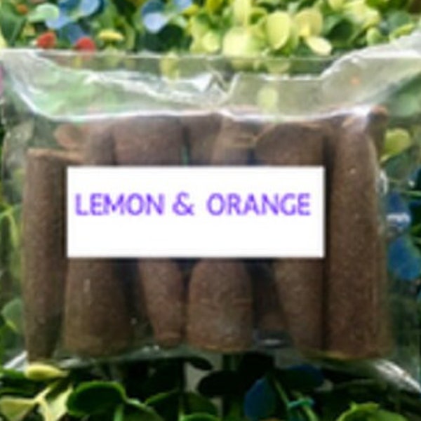 Lemon & Orange Backflow Incense Cones - 100% Natural Incense Cones - Backflow incense cone - Christmas Incense Cone - Indian Incense