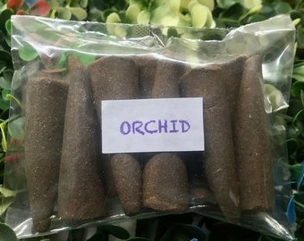 Orchid Backflow Incense Cones- 100% Natural Incense Cones - Backflow incense cone -Christmas Incense Cones- Traditional Indian Incense - IBC