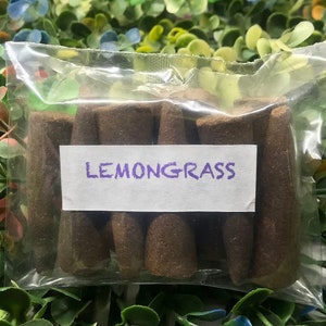 Lemongrass Incense Cones - 100% Natural Incense Cones - Christmas Incense Cones - Traditional Indian Incense - ICLEM