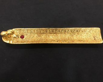 Pakket van 50 - Gouden Metalen Wierookhouder -Wierookhouder-Kerst Wierookhouder -Wierookstokhouder-Rechthoek Ontwerp IHMRG3