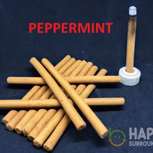 Peppermint Incense Dhoop Sticks-100% Natural bambooless Incense Dhoop Sticks-Christmas Incense Sticks - Traditional Indian Incense -IDSPEP