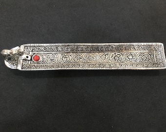 Zilveren metalen wierookhouder - wierookhouder - kerst wierookhouder - wierookstokje houder - rechthoekig ontwerp IHMRS