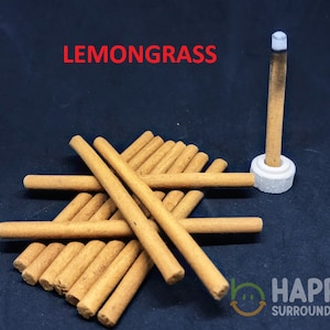 Lemongrass Incense Dhoop Sticks-100% Natural bambooless Incense Dhoop Sticks - Christmas Incense Sticks -Traditional Indian Incense - IDSLEM