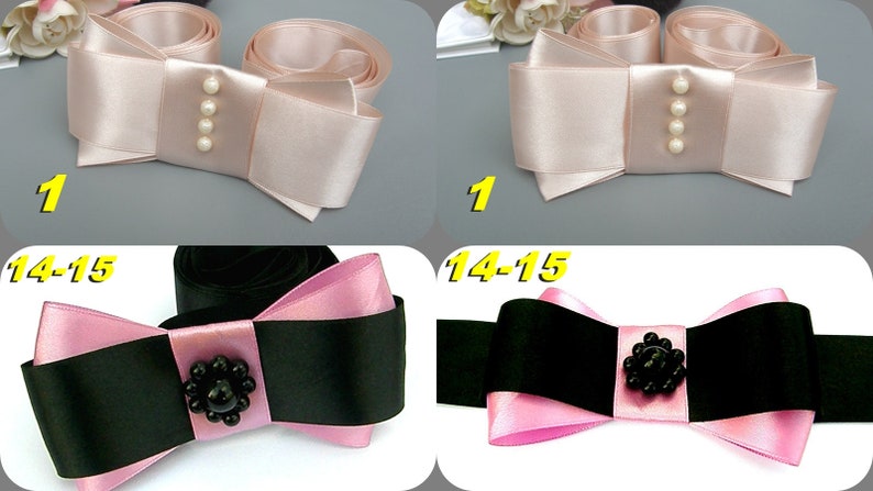 bow-beige powder Wide Decorative belt