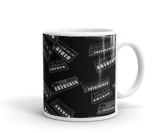 Music Synths Black 2 Mug, Unique Coffee Mugs, Novelty Coffee Cup, Gift Idea