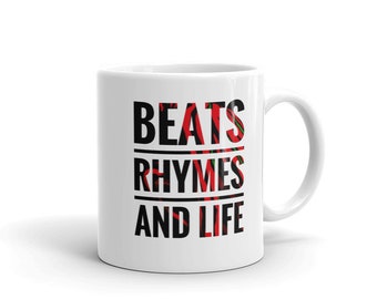 Hip Hop Mug-  Beats Rhymes Life, Hip Hop Art Mug, Coffee Music Gift, Personalized Mug, Coffee Mug For Men & Women