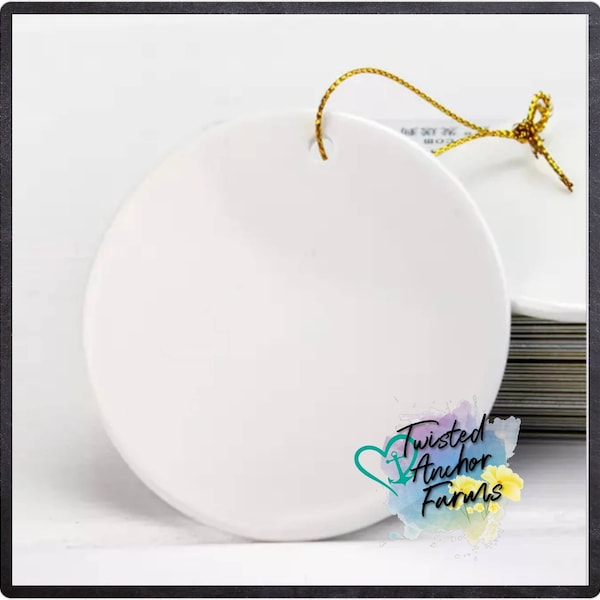 3in double sided ceramic sublimation ornament