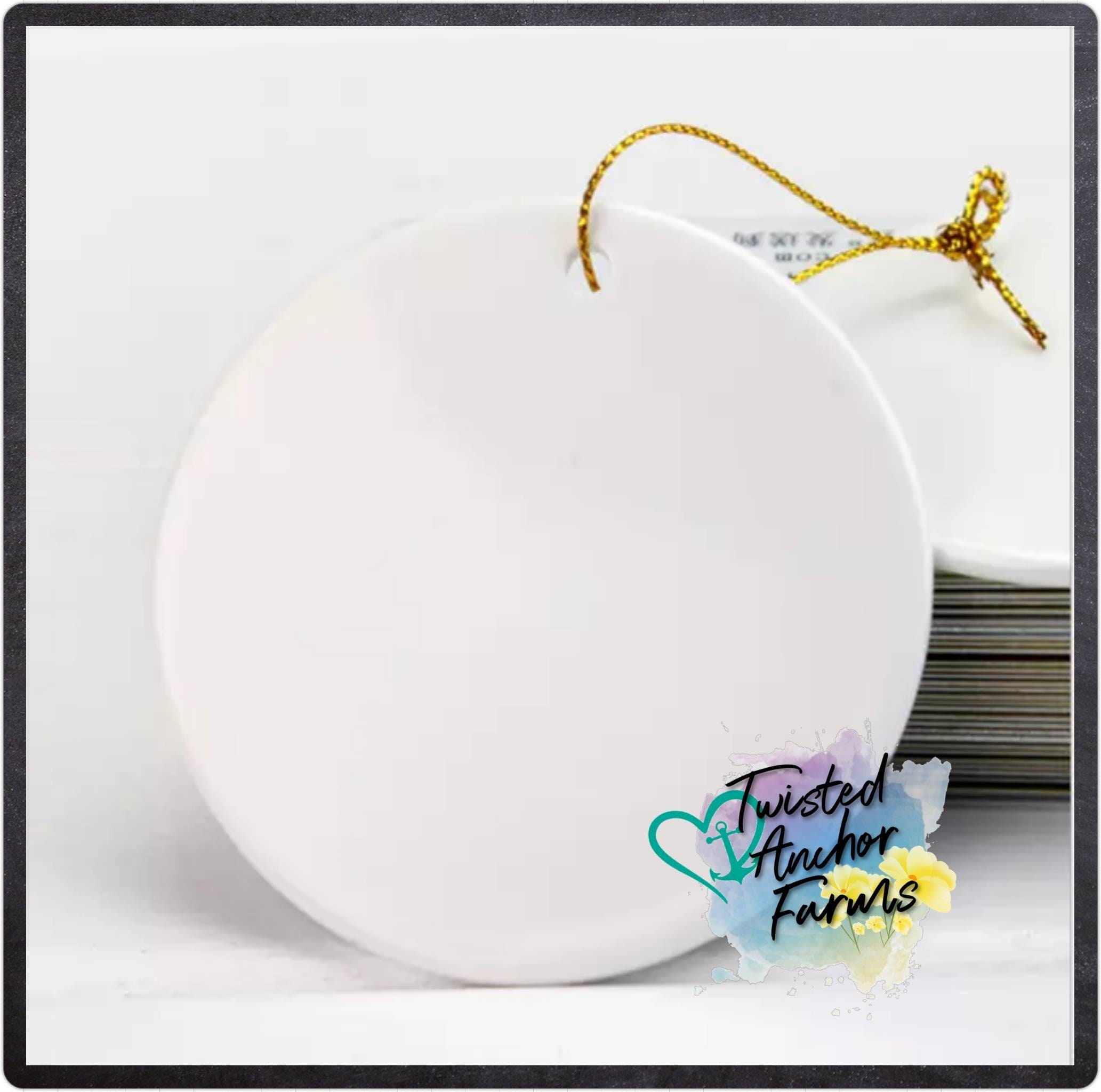 Double Sided 3 Blank Ceramic Sublimation Ornament, Sublimation
