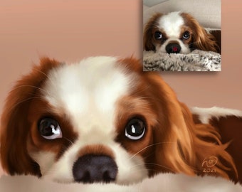 Custom Painting From Photo | Digital Detailed Realistic Pet Portrait | Oil Portrait Handmade | Pet Memorial | Gouache | Digital Download