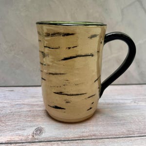 Birch bark inspired coffee mug / Forrest woodland mug