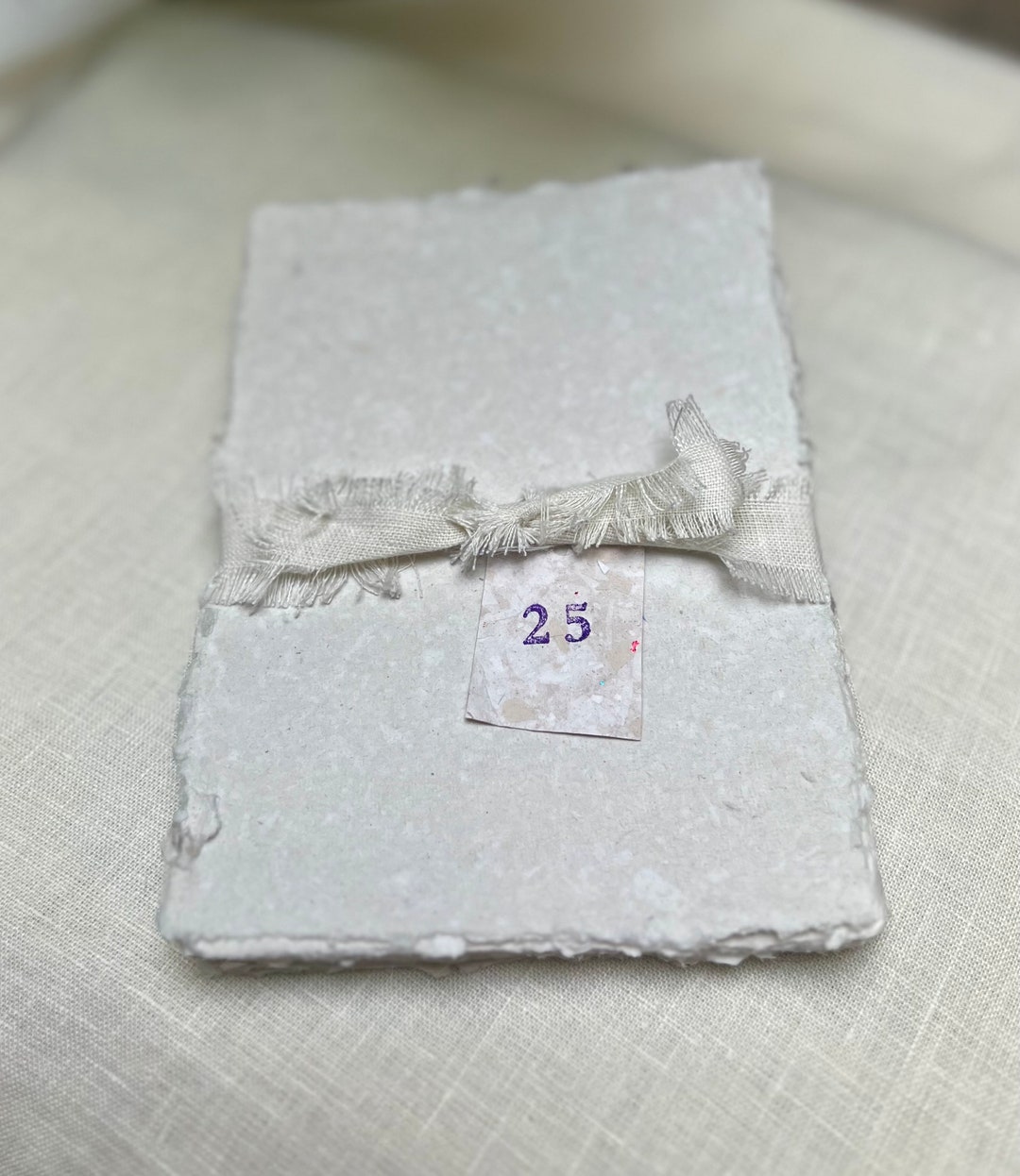 Handmade Paper Deckled Edge Paper 25 Sheets White ish Etsy
