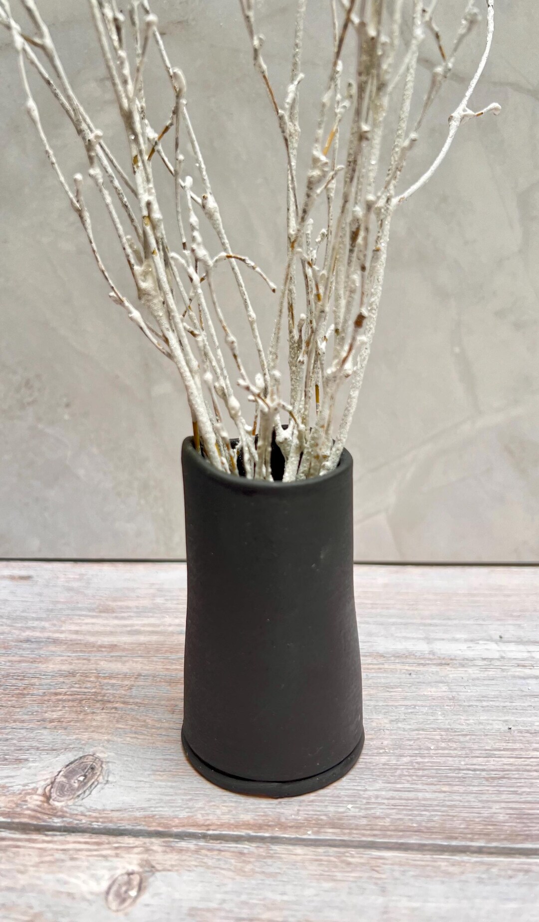 Small Black Handmade Ceramic Bud Vase – Modern Minimalist Pottery ...