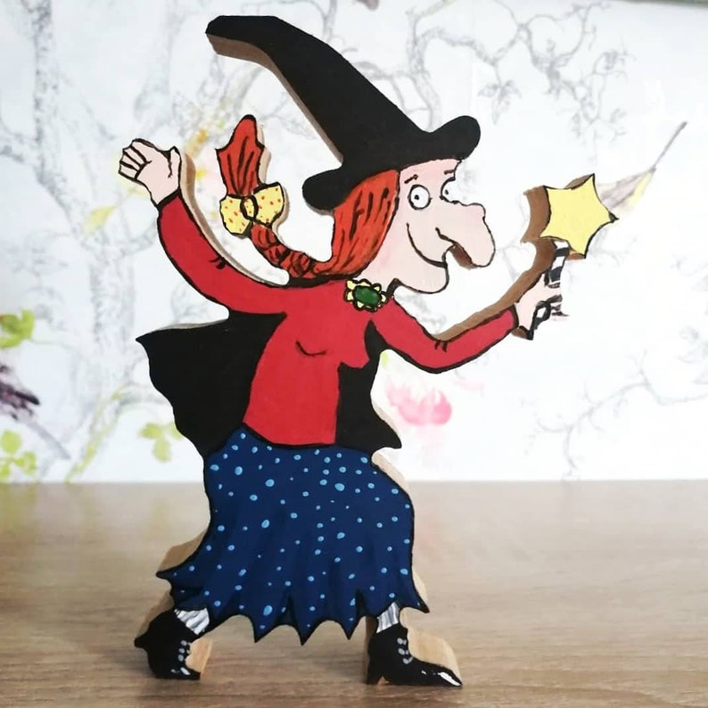 Stunning Handpainted Wooden Room On The Broom Inspired Story Sack Figures Nursery Decor Preschool Learning Resource