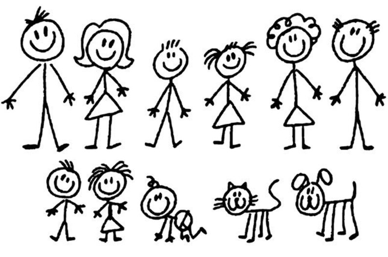 Stick Family Car Decal Sticker