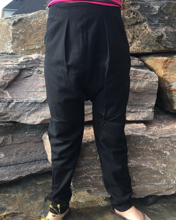 black drop crotch pants