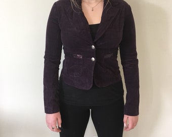 Chaqueta de pana púrpura