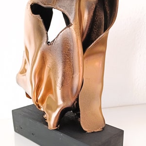 Sculpture 28 cm Table sculpture Plexiglas on wooden base. Art and home decoration, as small gifts for art lovers Gold colored
