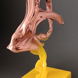 Miniature sculpture, small table sculpture, plexiglass on wooden base. Art and home decoration, as small gifts for art lovers.
