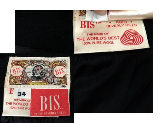 1980's BIS brand fitted jacket | Vintage Black Wo… - image 9