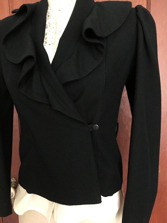 1980's BIS brand fitted jacket | Vintage Black Wo… - image 6