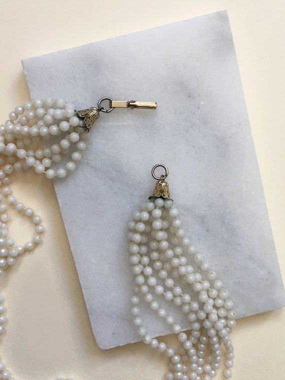 Vintage Faux Pearl Multi Strand Necklace | Tiny P… - image 8