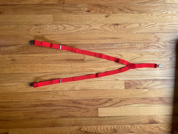 Bright Red Vintage Suspenders | Unisex Stretchy E… - image 3