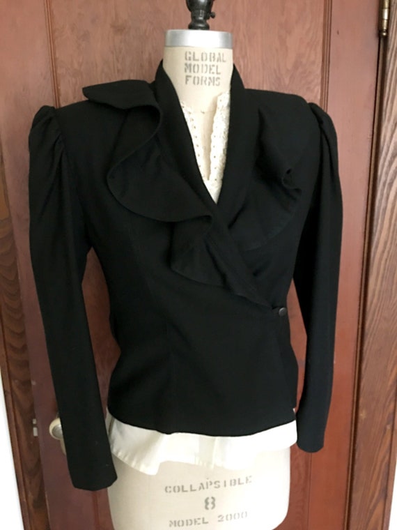 1980's BIS brand fitted jacket | Vintage Black Wo… - image 3