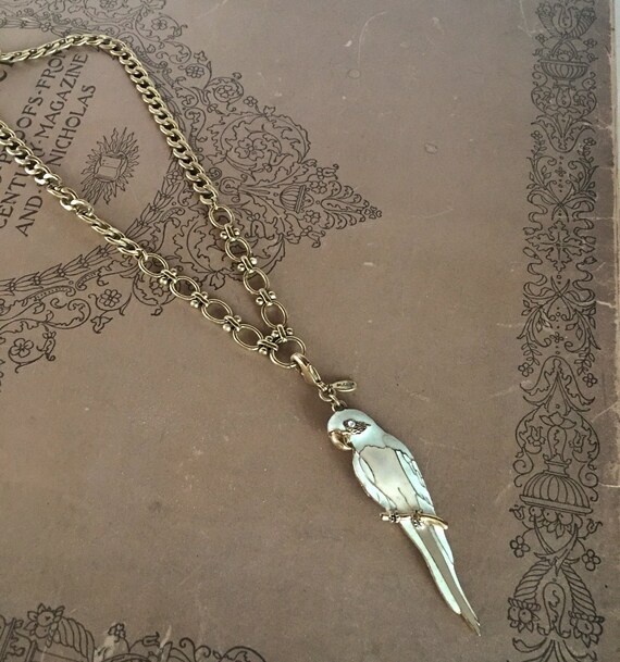 Vintage PILGRIM Enameled Bird Long 