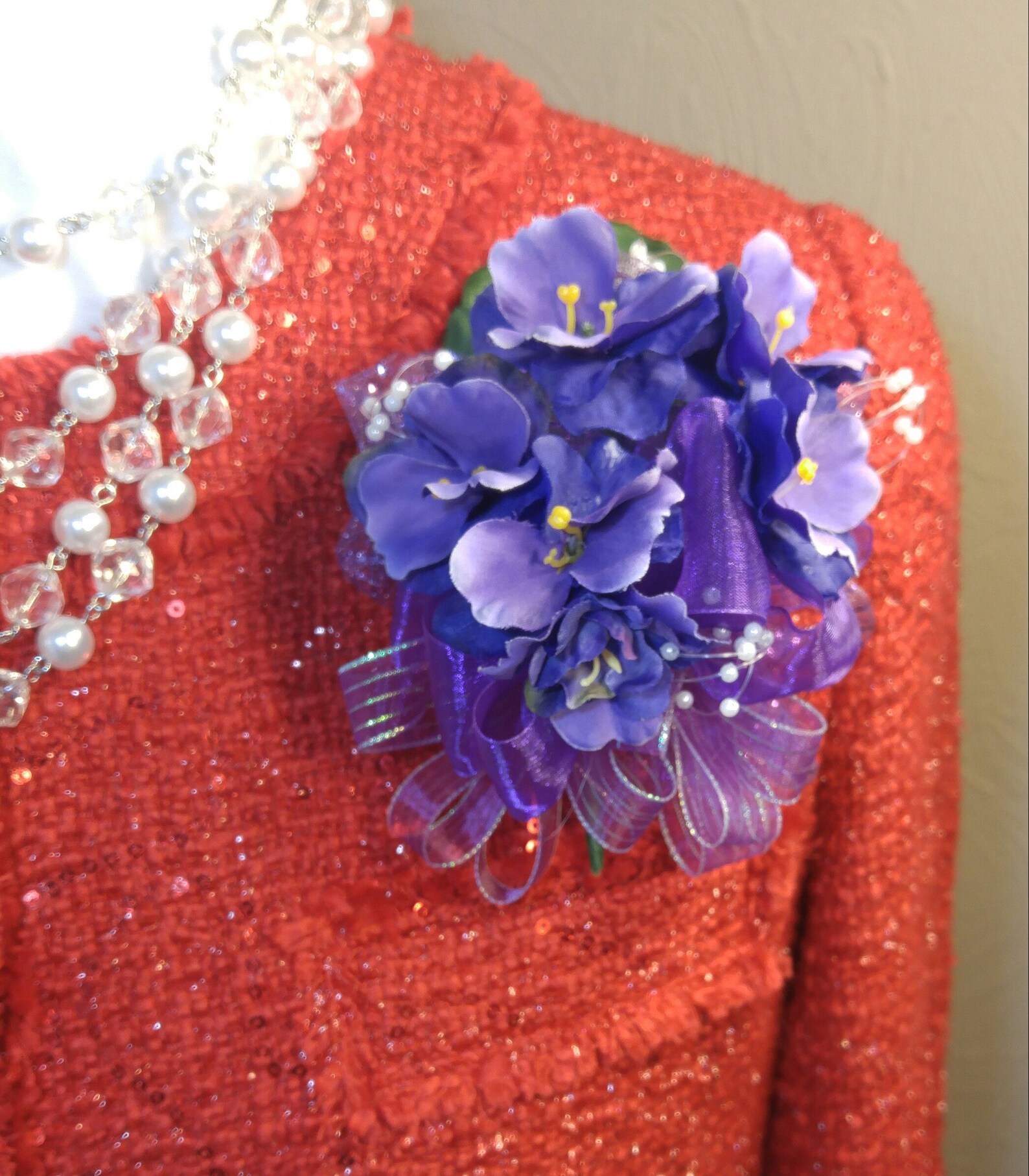 African Violet corsage Etsy