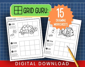 Animal Grid Drawing Worksheets: Art Activity for Kids (PDF)