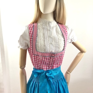 Dirndl 3-piece pink/blue size 36/US 4 &gt;please note dimensions&lt;