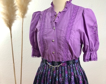 Vintage traditional outfit 2 pieces midi purple size. 38/US 6 >please note dimensions<