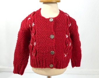 Vintage cardigan traditional jacket children size. 74-80/ 9-12 months >please note dimensions<