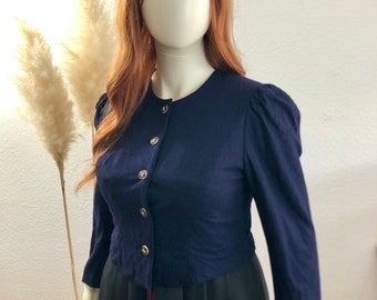 Vintage traditional jacket wool blue size 44/US 12 >please note dimensions<