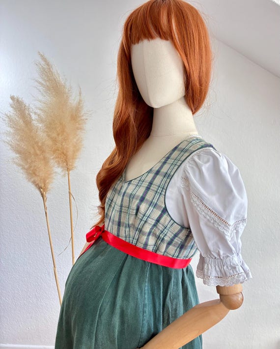 Dirndl midi maternity 2-piece green/red size 36-38/US 4-6 >please note measurements<