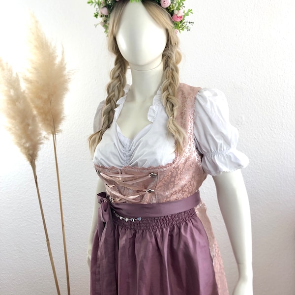 Dirndl plus size 3 pieces. pink/lilac size 52-54/US 20-22 >please note dimensions<