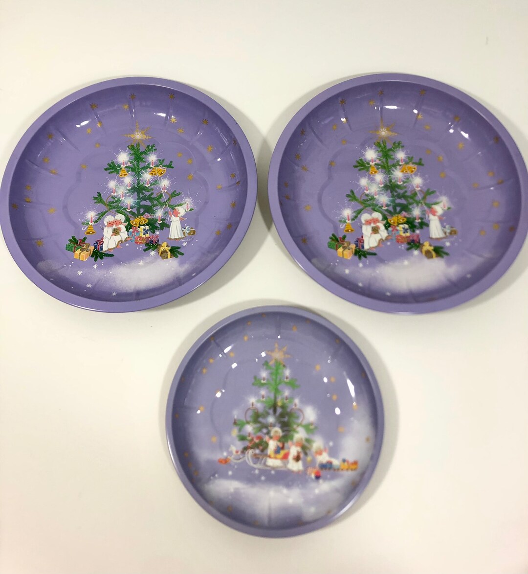 Vintage Christmas Plates Set of 3 West Germany Etsy