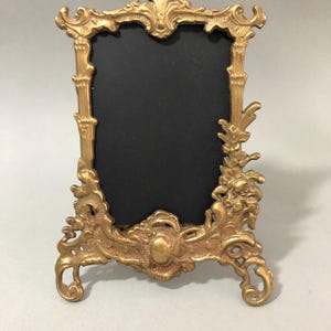Antique picture frame, Art Nouveau brass picture frame