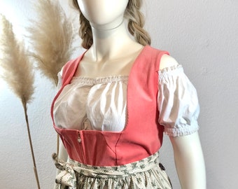 Dirndl 3-piece midi coral/beige size. 52-54/US 20-22 >please note dimensions<