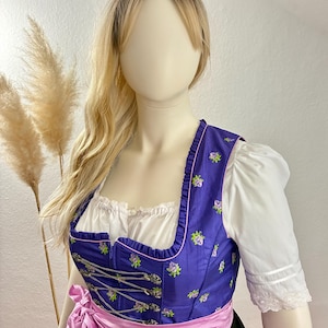 Dirndl midi 3-piece purple/pink size 44/US 12 &gt;please note measurements&lt;