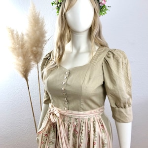 Vintage dirndl dress, 2-piece, beige, size 46/US 14 &gt;please note the measurements&lt;