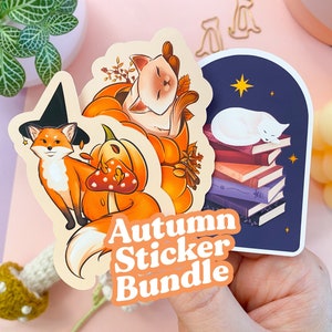 Witch Fox Vinyl Sticker | Cottagecore Fall Sticker Set