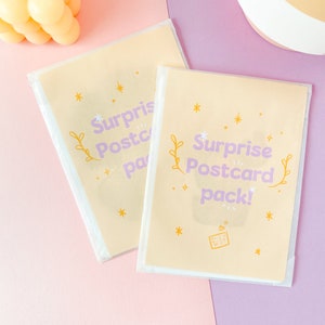 Surprise Postcard Pack | Surprise Lucky Stationary Bag | 4 for the price of 1 | Mystery bag for paper lovers | Mini Art Prints to collect