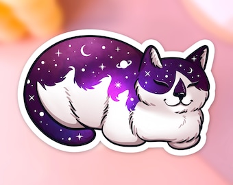 Astrokatze Vinyl Aufkleber | Galaxy Space Cat Aufkleber